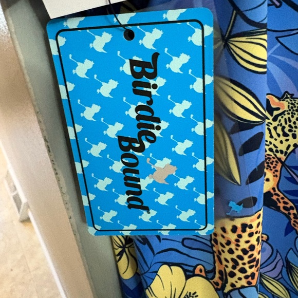 Birdie Bound Bright Jungle Print Men's Polo Shirt NWT XL - Picture 3 of 4